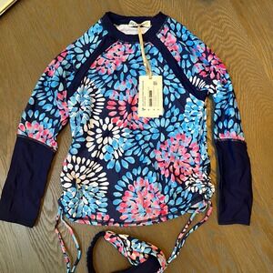 🎊Grace Sun Protection Top Floral Long Sleeve Swim Shirt Girls 10Y
